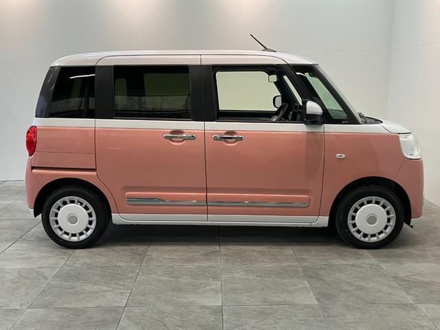 ムーヴキャンバスストライプスＧ　届出済未使用車　両側電動スライドドア追突被害軽減ブレーキ　スマアシ　コーナーセンサー　ＬＥＤ　スマートキー　前席シートヒーター　両側電動スライドドア　ナビ取付時用バックカメラ（滋賀県）の中古車