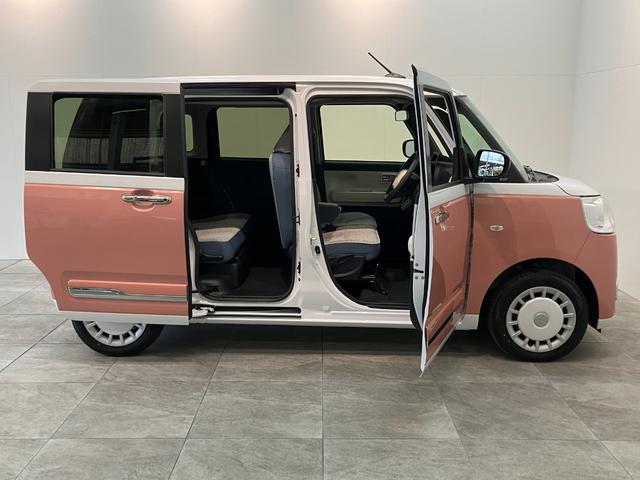 ムーヴキャンバスストライプスＧ　届出済未使用車　両側電動スライドドア追突被害軽減ブレーキ　スマアシ　コーナーセンサー　ＬＥＤ　スマートキー　前席シートヒーター　両側電動スライドドア　ナビ取付時用バックカメラ（滋賀県）の中古車