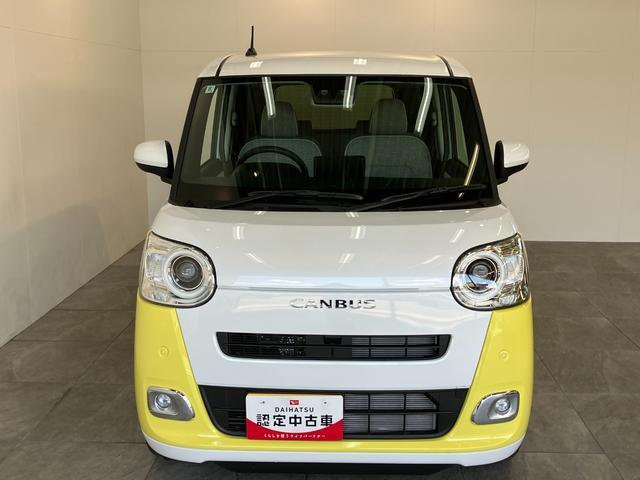 ムーヴキャンバスストライプスＧ　届出済未使用車　両側電動スライドドア追突被害軽減ブレーキ　スマアシ　コーナーセンサー　ＬＥＤ　スマートキー　両側電動スライドドア　前席シートヒーター　ベンチシート　オートエアコン　ナビ取付時用バックカメラ（滋賀県）の中古車