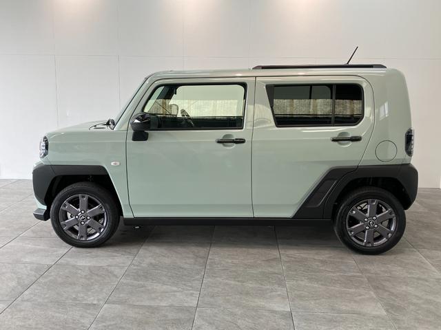 タフトＧ　ダーククロムベンチャー　届出済未使用車　シートヒーター衝突被害軽減ブレーキ　コーナーセンサー　バックカメラ（ナビ装着時用）　前席シートヒーター　電動パーキングブレーキ　ＬＥＤヘッドライト　オートライト　オートエアコン　スマートキー　エコアイドル（滋賀県）の中古車