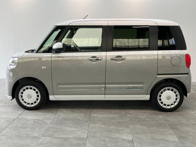 ムーヴキャンバスストライプスＧ　届出済未使用車　両側電動スライドドア追突被害軽減ブレーキ　スマアシ　コーナーセンサー　ＬＥＤ　スマートキー　両側電動スライドドア　前席シートヒーター　オートエアコン　ナビ取付時用バックカメラ（滋賀県）の中古車