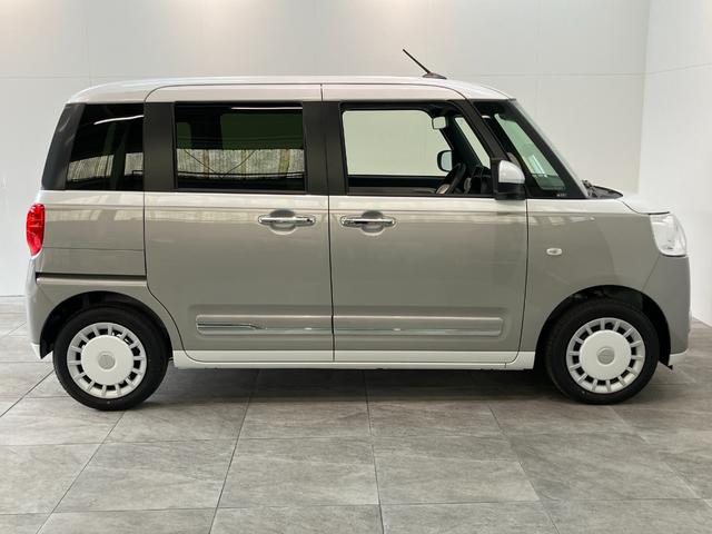 ムーヴキャンバスストライプスＧ　届出済未使用車　両側電動スライドドア追突被害軽減ブレーキ　スマアシ　コーナーセンサー　ＬＥＤ　スマートキー　両側電動スライドドア　前席シートヒーター　オートエアコン　ナビ取付時用バックカメラ（滋賀県）の中古車