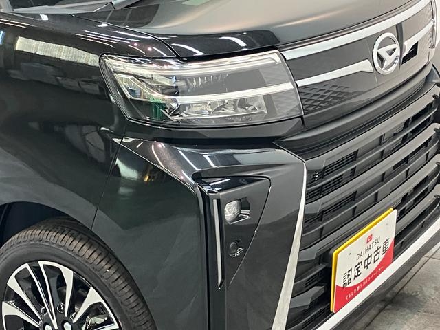 タントカスタムＲＳ　ターボ　前席シートヒーター　届出済未使用車衝突被害軽減ブレーキ　コーナーセンサー　バックカメラ（ナビ装着時用）　両側電動スライドドア　前席シートヒーター　電動パーキングブレーキ　ＬＥＤ　オートライト　オートエアコン　スマートキー　エコアイドル（滋賀県）の中古車