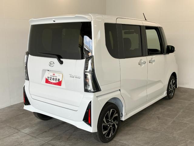タントカスタムＸ　届出済未使用車　両側電動スライドドア追突被害軽減ブレーキ　スマアシ　コーナーセンサー　ＬＥＤ　スマートキー　両側電動スライドドア　前席シートヒーター　オートエアコン　ナビ取付時用バックカメラ（滋賀県）の中古車