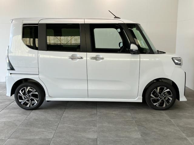 タントカスタムＸ　届出済未使用車　両側電動スライドドア追突被害軽減ブレーキ　スマアシ　コーナーセンサー　ＬＥＤ　スマートキー　両側電動スライドドア　前席シートヒーター　オートエアコン　ナビ取付時用バックカメラ（滋賀県）の中古車
