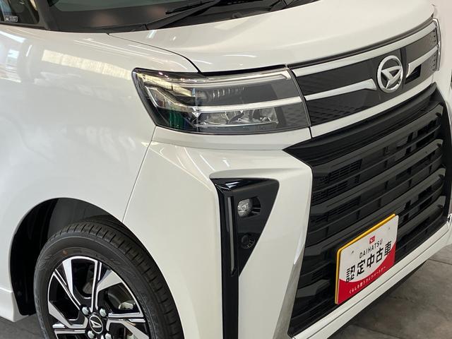 タントカスタムＸ　届出済未使用車　両側電動スライドドア追突被害軽減ブレーキ　スマアシ　コーナーセンサー　ＬＥＤ　スマートキー　両側電動スライドドア　前席シートヒーター　オートエアコン　ナビ取付時用バックカメラ（滋賀県）の中古車