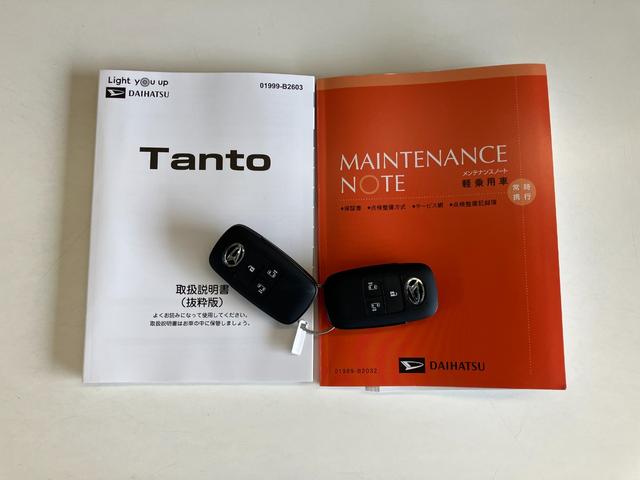 タントカスタムＸ　届出済未使用車　両側電動スライドドア追突被害軽減ブレーキ　スマアシ　コーナーセンサー　ＬＥＤ　スマートキー　両側電動スライドドア　前席シートヒーター　オートエアコン　ナビ取付時用バックカメラ（滋賀県）の中古車