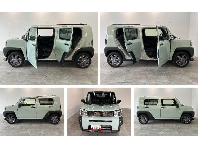 タフトＧダーククロムベンチャー　届出済未使用車　前席シートヒーター追突被害軽減ブレーキ　スマアシ　コーナーセンサー　ＬＥＤ　スマートキー　オートエアコン　前席シートヒーター　スカイフィールトップ　ナビ取付時用バックカメラ（滋賀県）の中古車