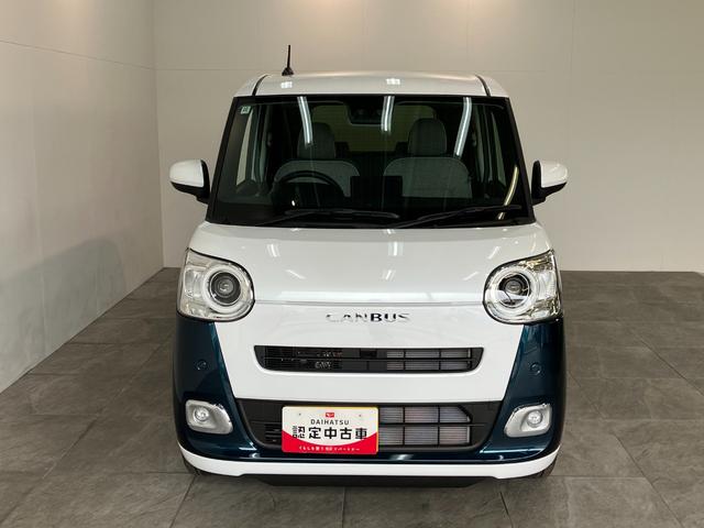ムーヴキャンバスストライプスＧ　届出済未使用車　両側電動スライドドア追突被害軽減ブレーキ　スマアシ　コーナーセンサー　ＬＥＤ　スマートキー　前席シートヒーター　両側電動スライドドア　ナビ取付時用バックカメラ（滋賀県）の中古車