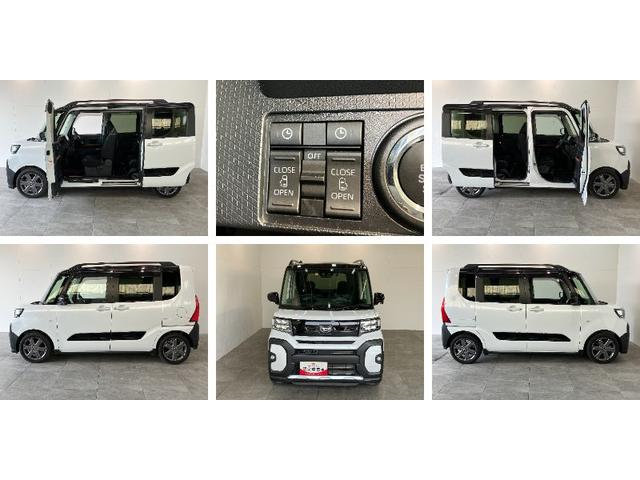 タントファンクロスターボ　１０型ナビ　パノラマカメラ　ドラレコ追突被害軽減ブレーキ　スマアシ　コーナーセンサー　ＬＥＤ　スマートキー　両側パワスラ　シートヒーター　１０インチフルセグナビ　ＤＶＤ　Ｂｌｕｅｔｏｏｔｈ　ＵＳＢ　パノラマカメラ　ナビ連動前後ドラレコ（滋賀県）の中古車