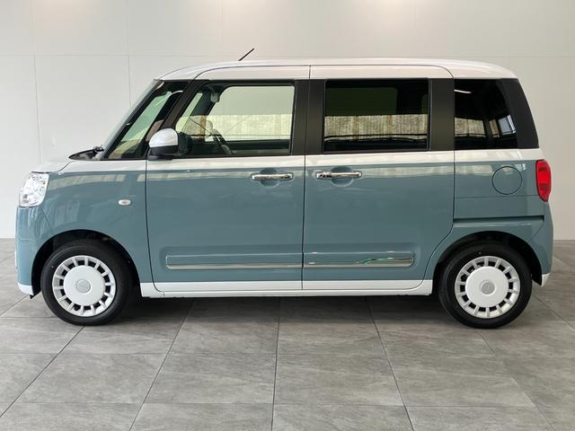 ムーヴキャンバスストライプスＧ　届出済未使用車　両側電動スライドドア追突被害軽減ブレーキ　スマアシ　コーナーセンサー　ＬＥＤ　スマートキー　両側電動スライドドア　前席シートヒーター　ナビ取付時用バックカメラ（滋賀県）の中古車