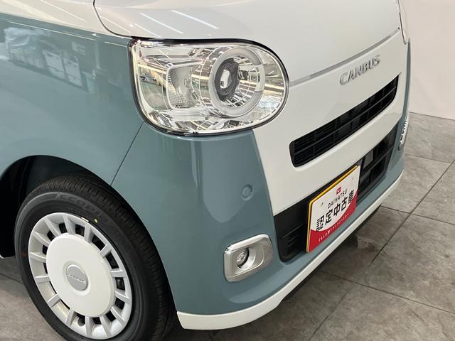 ムーヴキャンバスストライプスＧ　届出済未使用車　両側電動スライドドア追突被害軽減ブレーキ　スマアシ　コーナーセンサー　ＬＥＤ　スマートキー　両側電動スライドドア　前席シートヒーター　ナビ取付時用バックカメラ（滋賀県）の中古車