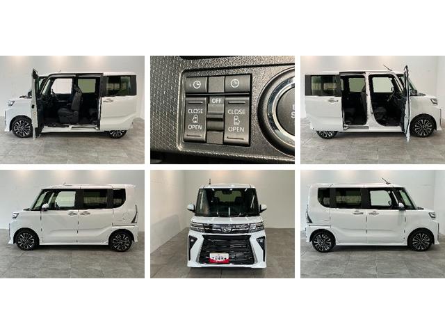 タントカスタムＲＳ　届出済未使用車　両側電動スライドドア追突被害軽減ブレーキ　スマアシ　コーナーセンサー　ＬＥＤ　スマートキー　両側電動スライドドア　前席シートヒーター　　ナビ取付時用バックカメラ（滋賀県）の中古車