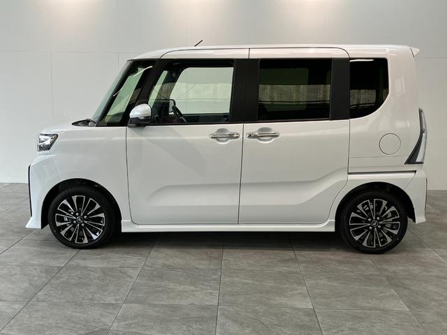 タントカスタムＲＳ　届出済未使用車　両側電動スライドドア追突被害軽減ブレーキ　スマアシ　コーナーセンサー　ＬＥＤ　スマートキー　両側電動スライドドア　前席シートヒーター　　ナビ取付時用バックカメラ（滋賀県）の中古車