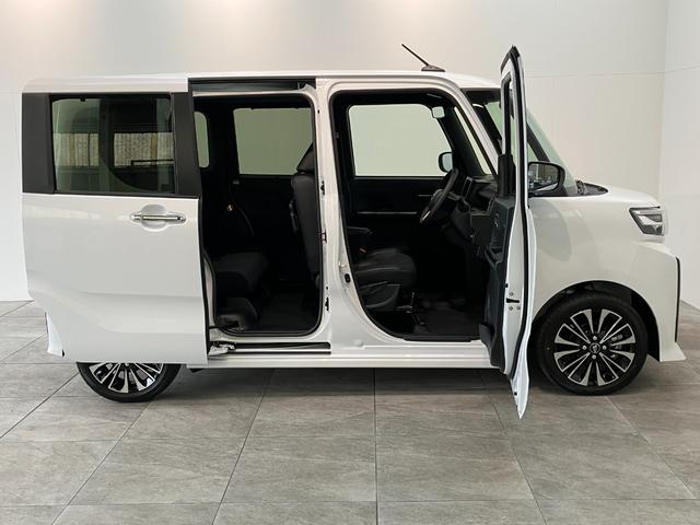タントカスタムＲＳ　届出済未使用車　両側電動スライドドア追突被害軽減ブレーキ　スマアシ　コーナーセンサー　ＬＥＤ　スマートキー　両側電動スライドドア　前席シートヒーター　　ナビ取付時用バックカメラ（滋賀県）の中古車