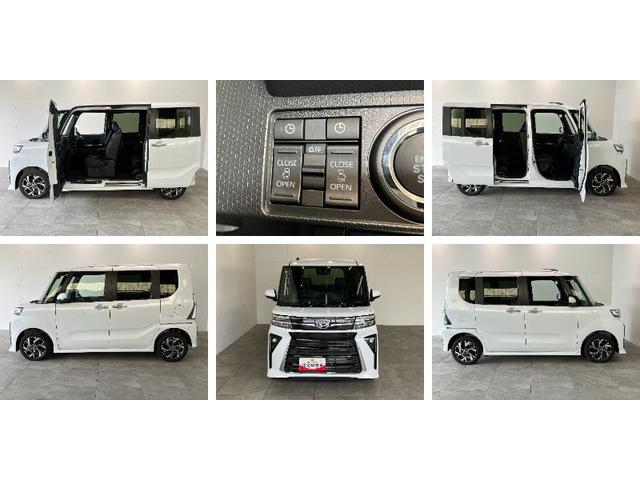 タントカスタムＸ　届出済未使用車　両側電動スライドドア追突被害軽減ブレーキ　スマアシ　コーナーセンサー　ＬＥＤ　スマートキー　両側電動スライドドア　前席シートヒーター　オートエアコン　ナビ取付時用バックカメラ（滋賀県）の中古車