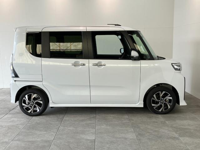 タントカスタムＸ　届出済未使用車　両側電動スライドドア追突被害軽減ブレーキ　スマアシ　コーナーセンサー　ＬＥＤ　スマートキー　両側電動スライドドア　前席シートヒーター　オートエアコン　ナビ取付時用バックカメラ（滋賀県）の中古車