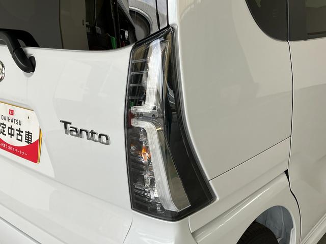 タントカスタムＸ　届出済未使用車　両側電動スライドドア追突被害軽減ブレーキ　スマアシ　コーナーセンサー　ＬＥＤ　スマートキー　両側電動スライドドア　前席シートヒーター　オートエアコン　ナビ取付時用バックカメラ（滋賀県）の中古車