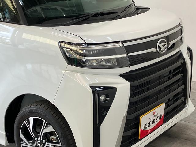 タントカスタムＸ　届出済未使用車　両側電動スライドドア追突被害軽減ブレーキ　スマアシ　コーナーセンサー　ＬＥＤ　スマートキー　両側電動スライドドア　前席シートヒーター　オートエアコン　ナビ取付時用バックカメラ（滋賀県）の中古車