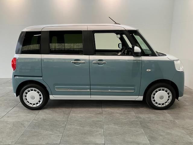 ムーヴキャンバスストライプスＧ　届出済未使用車　両側電動スライドドア追突被害軽減ブレーキ　スマアシ３　コーナーセンサー　ＬＥＤ　スマートキー　両側電動スライドドア　前席シートヒーター　ナビ取付時用バックカメラ（滋賀県）の中古車