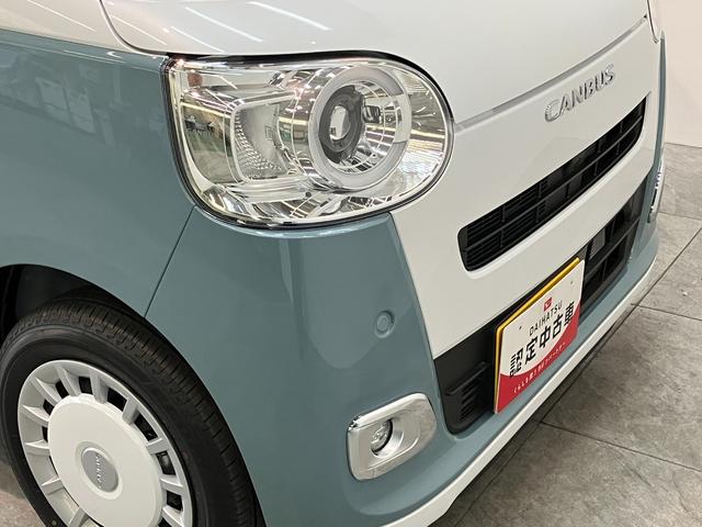 ムーヴキャンバスストライプスＧ　届出済未使用車　両側電動スライドドア追突被害軽減ブレーキ　スマアシ３　コーナーセンサー　ＬＥＤ　スマートキー　両側電動スライドドア　前席シートヒーター　ナビ取付時用バックカメラ（滋賀県）の中古車