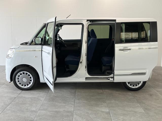 ムーヴキャンバスセオリーＧ　届出済未使用車　両側電動スライドドア追突被害軽減ブレーキ　スマアシ　コーナーセンサー　ＬＥＤ　スマートキー　両側電動スライドドア　前席シートヒーター　オートエアコン　ナビ取付時用バックカメラ（滋賀県）の中古車