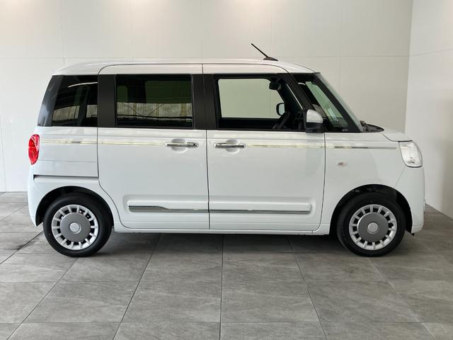 ムーヴキャンバスセオリーＧ　届出済未使用車　両側電動スライドドア追突被害軽減ブレーキ　スマアシ　コーナーセンサー　ＬＥＤ　スマートキー　両側電動スライドドア　前席シートヒーター　オートエアコン　ナビ取付時用バックカメラ（滋賀県）の中古車