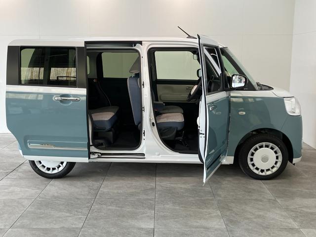 ムーヴキャンバスストライプスＧ　届出済未使用車　両側電動スライドドア追突被害軽減ブレーキ　スマアシ　コーナーセンサー　ＬＥＤ　スマートキー　両側電動スライドドア　前席シートヒーター　ナビ取付時用バックカメラ（滋賀県）の中古車