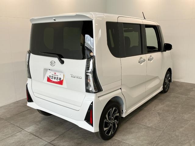 タントカスタムＸ　届出済未使用車　両側電動スライドドア追突被害軽減ブレーキ　スマアシ　コーナーセンサー　ＬＥＤ　スマートキー　両側電動スライドドア　前席シートヒーター　オートエアコン　ナビ取付時用バックカメラ（滋賀県）の中古車