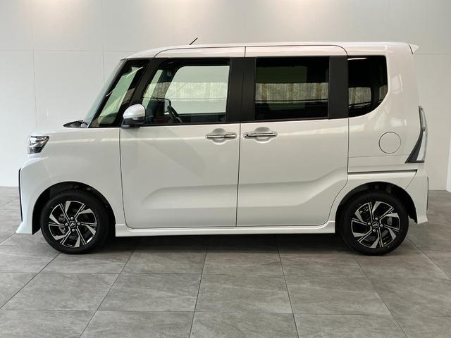 タントカスタムＸ　届出済未使用車　両側電動スライドドア追突被害軽減ブレーキ　スマアシ　コーナーセンサー　ＬＥＤ　スマートキー　両側電動スライドドア　前席シートヒーター　オートエアコン　ナビ取付時用バックカメラ（滋賀県）の中古車