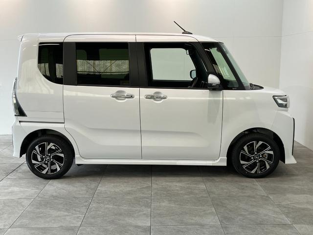 タントカスタムＸ　届出済未使用車　両側電動スライドドア追突被害軽減ブレーキ　スマアシ　コーナーセンサー　ＬＥＤ　スマートキー　両側電動スライドドア　前席シートヒーター　オートエアコン　ナビ取付時用バックカメラ（滋賀県）の中古車