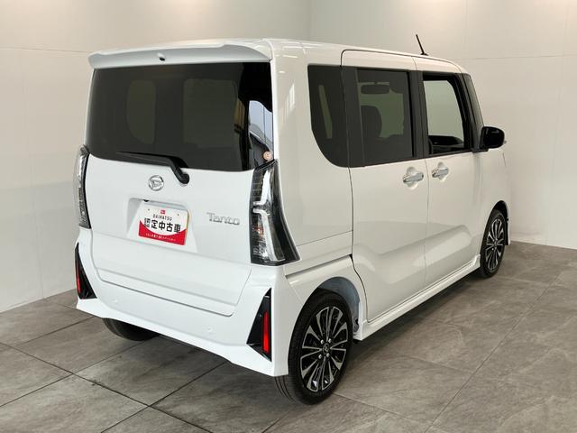 タントカスタムＲＳ　届出済未使用車　両側電動スライドドア追突被害軽減ブレーキ　スマアシ　コーナーセンサー　ＬＥＤ　スマートキー　両側電動スライドドア　前席シートヒーター　オートエアコン　ナビ取付時用バックカメラ（滋賀県）の中古車