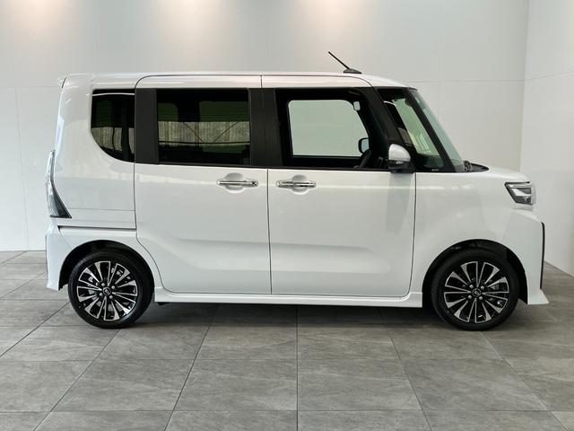 タントカスタムＲＳ　届出済未使用車　両側電動スライドドア追突被害軽減ブレーキ　スマアシ　コーナーセンサー　ＬＥＤ　スマートキー　両側電動スライドドア　前席シートヒーター　オートエアコン　ナビ取付時用バックカメラ（滋賀県）の中古車