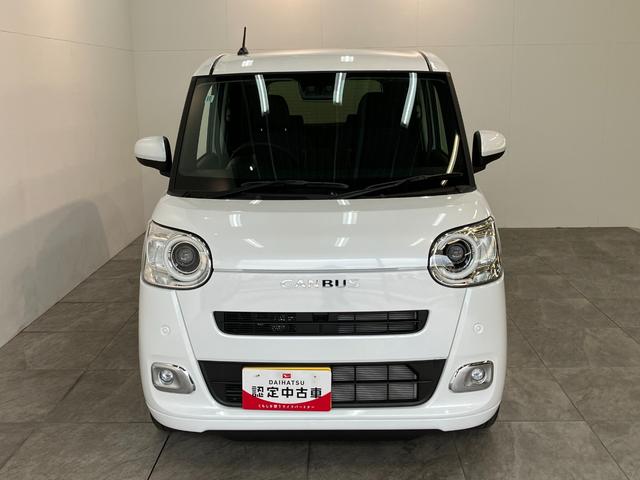 ムーヴキャンバスセオリーＧ　届出済未使用車　両側電動スライドドア追突被害軽減ブレーキ　スマアシ　コーナーセンサー　ＬＥＤ　スマートキー　両側電動スライドドア　前席シートヒーター　オートエアコン　ナビ取付時用バックカメラ（滋賀県）の中古車