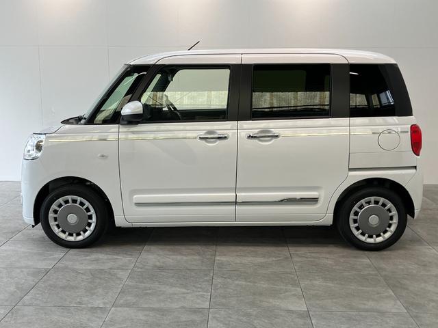 ムーヴキャンバスセオリーＧ　届出済未使用車　両側電動スライドドア追突被害軽減ブレーキ　スマアシ　コーナーセンサー　ＬＥＤ　スマートキー　両側電動スライドドア　前席シートヒーター　オートエアコン　ナビ取付時用バックカメラ（滋賀県）の中古車