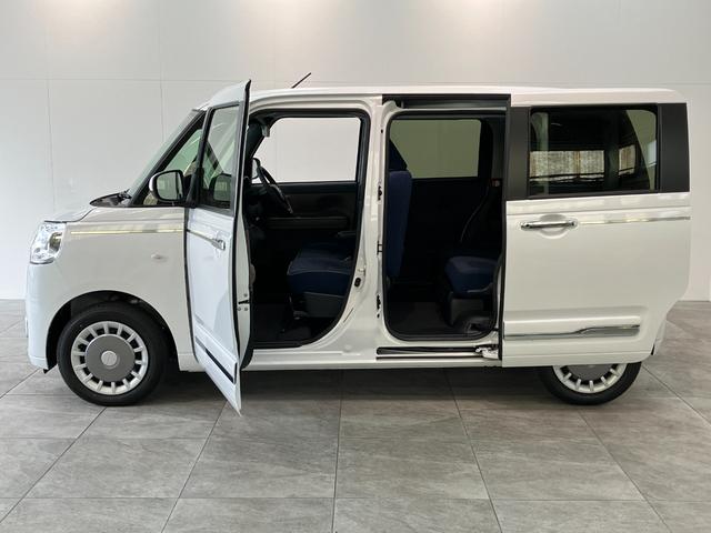ムーヴキャンバスセオリーＧ　届出済未使用車　両側電動スライドドア追突被害軽減ブレーキ　スマアシ　コーナーセンサー　ＬＥＤ　スマートキー　両側電動スライドドア　前席シートヒーター　オートエアコン　ナビ取付時用バックカメラ（滋賀県）の中古車