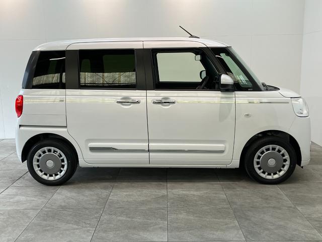 ムーヴキャンバスセオリーＧ　届出済未使用車　両側電動スライドドア追突被害軽減ブレーキ　スマアシ　コーナーセンサー　ＬＥＤ　スマートキー　両側電動スライドドア　前席シートヒーター　オートエアコン　ナビ取付時用バックカメラ（滋賀県）の中古車