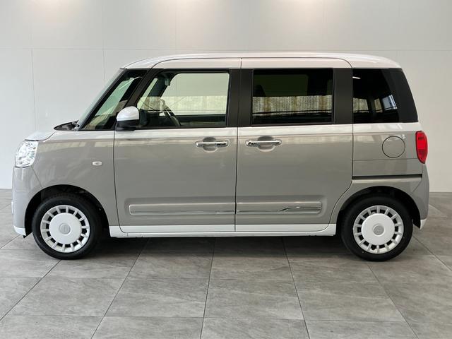 ムーヴキャンバスストライプスＧ　届出済未使用車　両側電動スライドドア追突被害軽減ブレーキ　スマアシ　コーナーセンサー　ＬＥＤ　スマートキー　両側電動スライドドア　前席シートヒーター　ナビ取付時用バックカメラ（滋賀県）の中古車