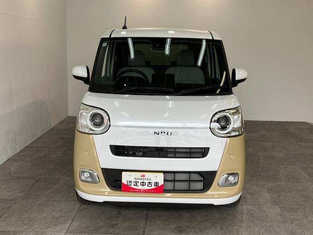 ムーヴキャンバスストライプスＧ　届出済未使用車　両側電動スライドドア追突被害軽減ブレーキ　スマアシ　コーナーセンサー　ＬＥＤ　スマートキー　両側電動スライドドア　前席シートヒーター　ナビ取付時用バックカメラ（滋賀県）の中古車
