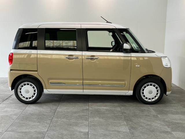 ムーヴキャンバスストライプスＧ　届出済未使用車　両側電動スライドドア追突被害軽減ブレーキ　スマアシ　コーナーセンサー　ＬＥＤ　スマートキー　両側電動スライドドア　前席シートヒーター　ナビ取付時用バックカメラ（滋賀県）の中古車