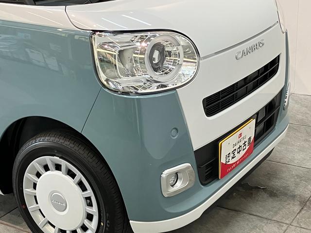 ムーヴキャンバスストライプスＧ　届出済未使用車　両側電動スライドドア追突被害軽減ブレーキ　スマアシ　コーナーセンサー　ＬＥＤ　スマートキー　両側電動スライドドア　前席シートヒーター　ナビ取付時用バックカメラ（滋賀県）の中古車