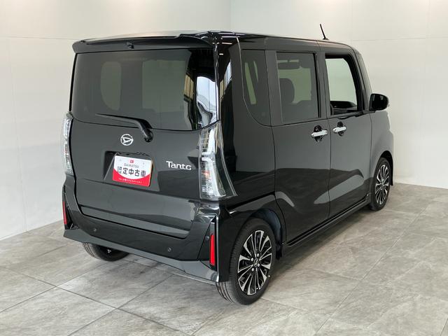 タントカスタムＲＳ　届出済未使用車　両側電動スライドドア追突被害軽減ブレーキ　スマアシ　コーナーセンサー　ＬＥＤ　スマートキー　両側電動スライドドア　前席シートヒーター　オートエアコン　ナビ取付時用バックカメラ（滋賀県）の中古車