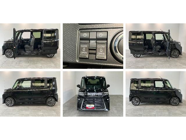 タントカスタムＲＳ　届出済未使用車　両側電動スライドドア追突被害軽減ブレーキ　スマアシ　コーナーセンサー　ＬＥＤ　スマートキー　両側電動スライドドア　前席シートヒーター　オートエアコン　ナビ取付時用バックカメラ（滋賀県）の中古車