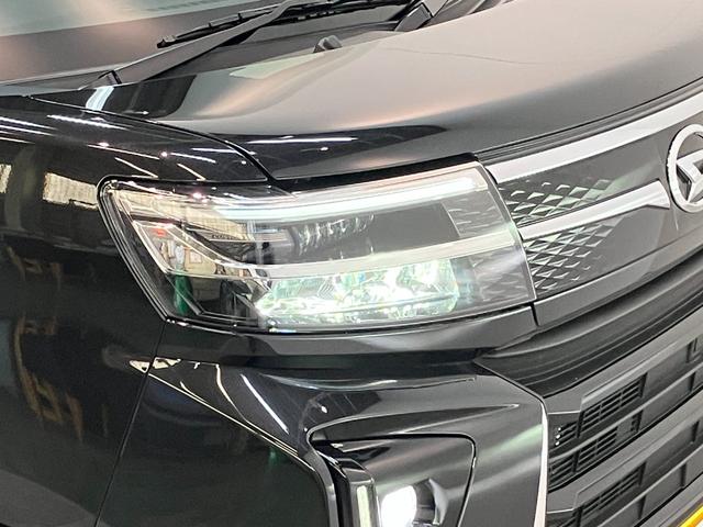 タントカスタムＲＳ　届出済未使用車　両側電動スライドドア追突被害軽減ブレーキ　スマアシ　コーナーセンサー　ＬＥＤ　スマートキー　両側電動スライドドア　前席シートヒーター　オートエアコン　ナビ取付時用バックカメラ（滋賀県）の中古車