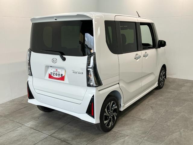 タントカスタムＸ　届出済未使用車　両側電動スライドドア追突被害軽減ブレーキ　スマアシ　コーナーセンサー　ＬＥＤ　スマートキー　両側電動スライドドア　前席シートヒーター　オートエアコン　ナビ取付時用バックカメラ（滋賀県）の中古車