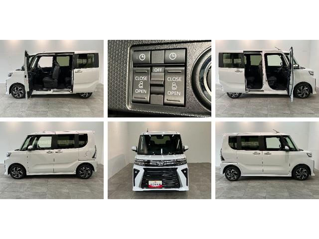 タントカスタムＸ　届出済未使用車　両側電動スライドドア追突被害軽減ブレーキ　スマアシ　コーナーセンサー　ＬＥＤ　スマートキー　両側電動スライドドア　前席シートヒーター　オートエアコン　ナビ取付時用バックカメラ（滋賀県）の中古車
