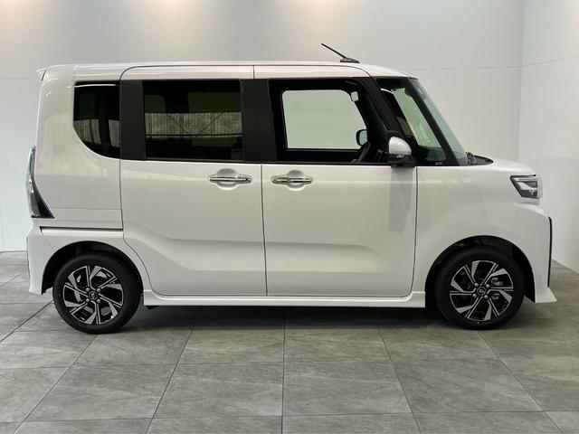 タントカスタムＸ　届出済未使用車　両側電動スライドドア追突被害軽減ブレーキ　スマアシ　コーナーセンサー　ＬＥＤ　スマートキー　両側電動スライドドア　前席シートヒーター　オートエアコン　ナビ取付時用バックカメラ（滋賀県）の中古車