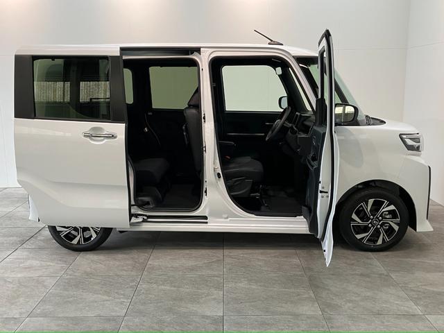 タントカスタムＸ　届出済未使用車　両側電動スライドドア追突被害軽減ブレーキ　スマアシ　コーナーセンサー　ＬＥＤ　スマートキー　両側電動スライドドア　前席シートヒーター　オートエアコン　ナビ取付時用バックカメラ（滋賀県）の中古車