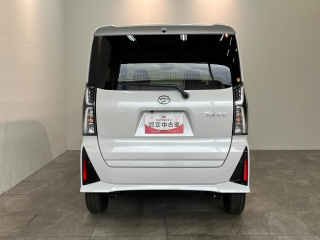 タントカスタムＸ　届出済未使用車　両側電動スライドドア追突被害軽減ブレーキ　スマアシ　コーナーセンサー　ＬＥＤ　スマートキー　両側電動スライドドア　前席シートヒーター　オートエアコン　ナビ取付時用バックカメラ（滋賀県）の中古車