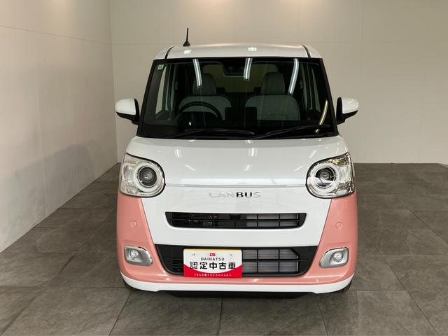 ムーヴキャンバスストライプスＧ　届出済未使用車　両側電動スライドドア追突被害軽減ブレーキ　スマアシ　コーナーセンサー　ＬＥＤ　スマートキー　両側電動スライドドア　前席シートヒーター　ナビ取付時用バックカメラ（滋賀県）の中古車
